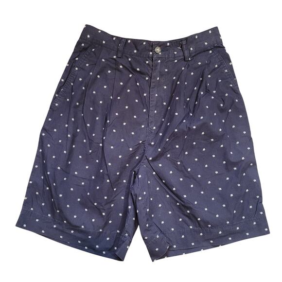 Banana Republic Blue Embroidered Floral Shorts Sz 4 High Rise Cotton Modest - Picture 1 of 6
